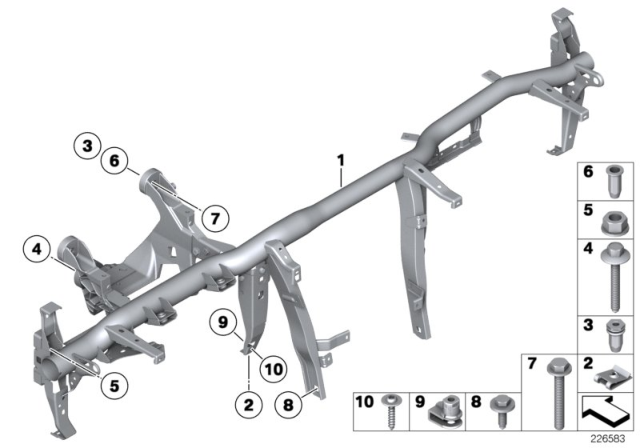 2012 BMW 750i Carrier Instrument Panel Diagram