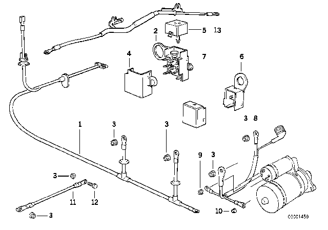 1995 BMW 850CSi Battery Cable Diagram 2