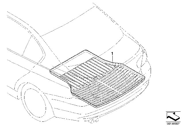 2010 BMW 328i xDrive Cargo Tray Diagram 1