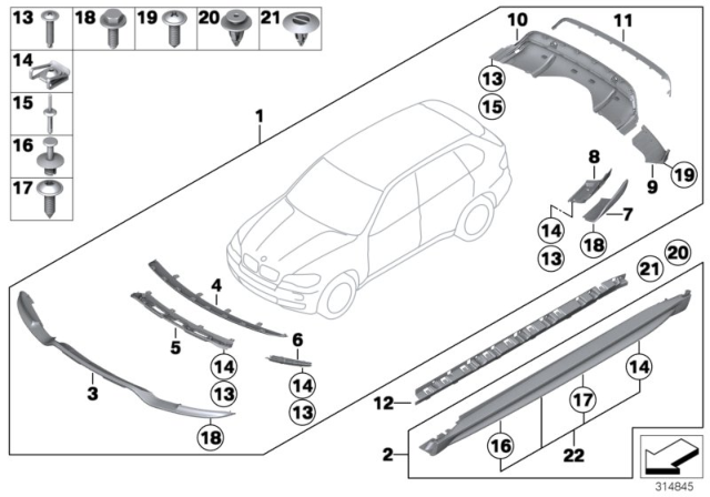 2011 BMW X5 Fillister Head Self-Tapping Screw Diagram for 07149128048