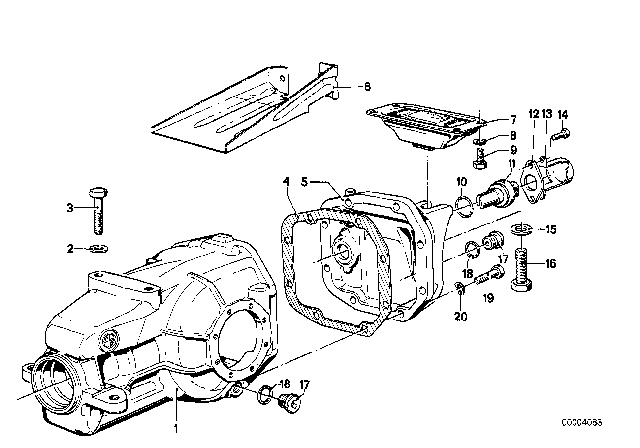 1982 BMW 733i Final Drive Housing Cover / Trigger Contact Diagram