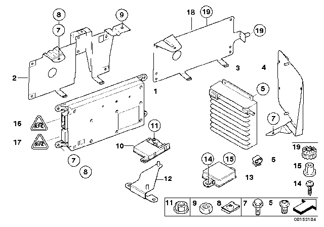 2007 BMW 750i Single Parts For Trunk Car Telephone Diagram