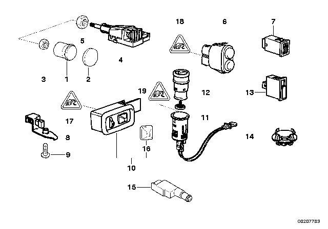 2001 BMW Z3 Various Switches Diagram 2