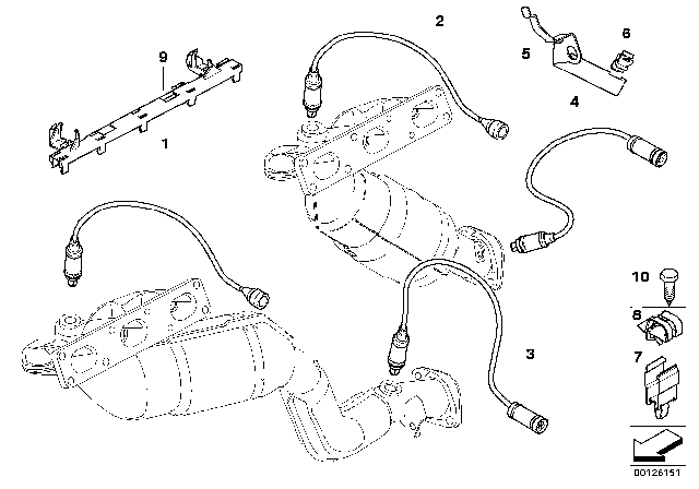 2004 BMW 325Ci Lambda Probe Fixings Diagram 2