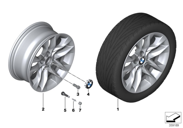 2014 BMW X1 BMW LA Wheel, V-Spoke Diagram 3