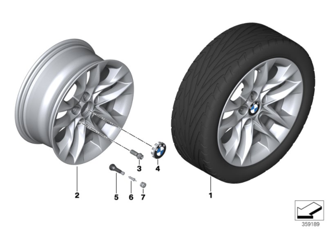 2013 BMW X1 Light Alloy Rim Diagram for 36116861846