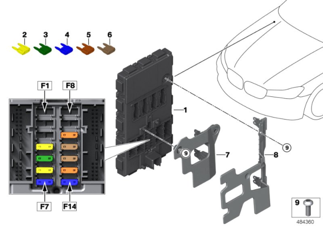 2018 BMW 540i Control Unit Body Domain Controller BDC Diagram