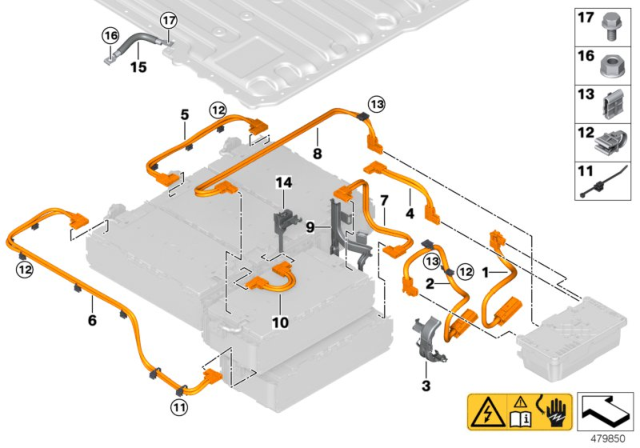 2016 BMW 330e High-Voltage Accumulator Diagram 1