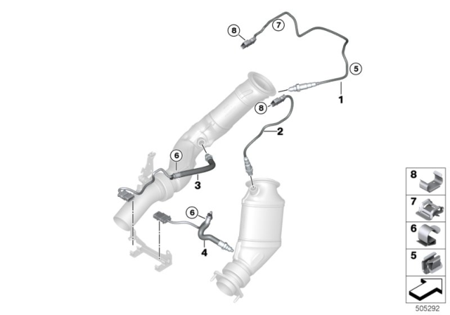 2020 BMW M2 Lambda Probe Fixings Diagram