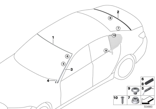 2020 BMW 330i xDrive DRIP MOULDING, LEFT Diagram for 51317427873