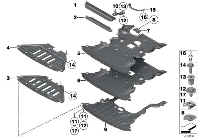 2015 BMW X1 Underbonnet Screen Diagram for 51752990575