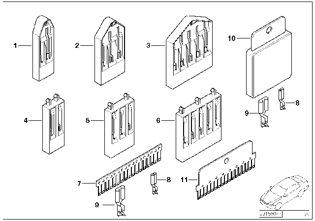 2015 BMW X5 Various Comb - Type Connectors Diagram 1