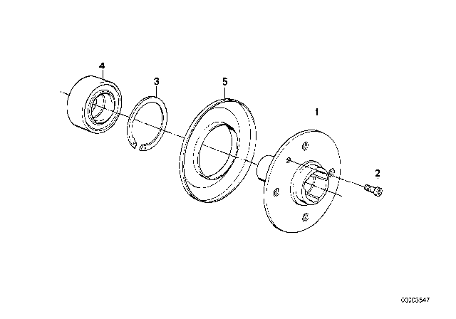 1989 BMW 325ix Wheel Hub Diagram for 31211130549