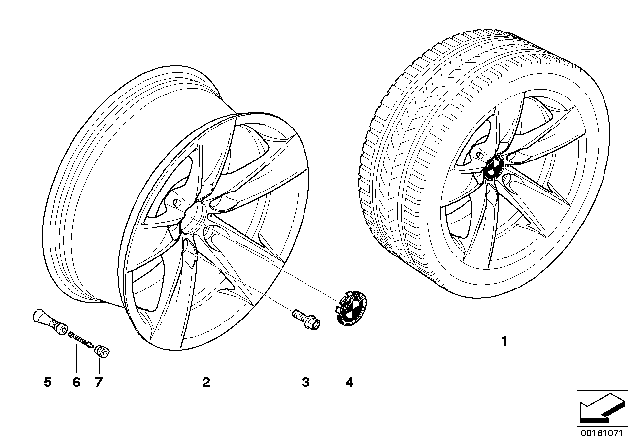 2008 BMW 550i BMW LA Wheel, Star Spoke Diagram 4