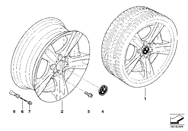 2013 BMW 128i BMW LA Wheel, Star Spoke Diagram 1