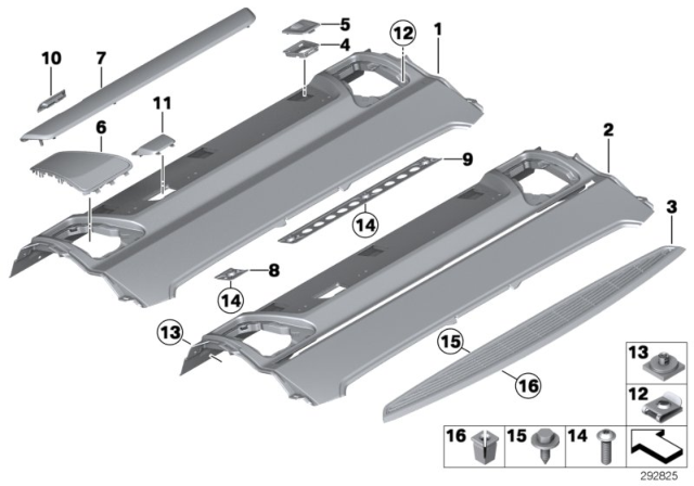 2013 BMW 740i Cover For Right Loudspeaker Diagram for 51469170498