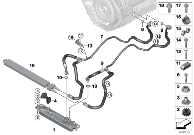 2019 BMW X6 M Heat Exchanger / Transmission Oil Cooler Line Diagram