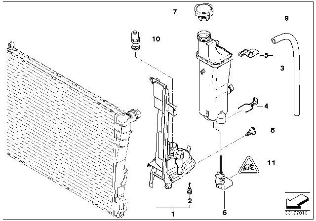 2005 BMW Z4 Expansion Tank / Mounting Plate Diagram