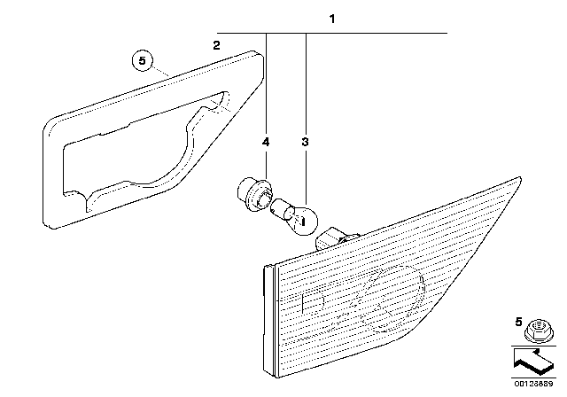 2005 BMW X3 Rear Light In Trunk Lid, Right Diagram for 63213420206