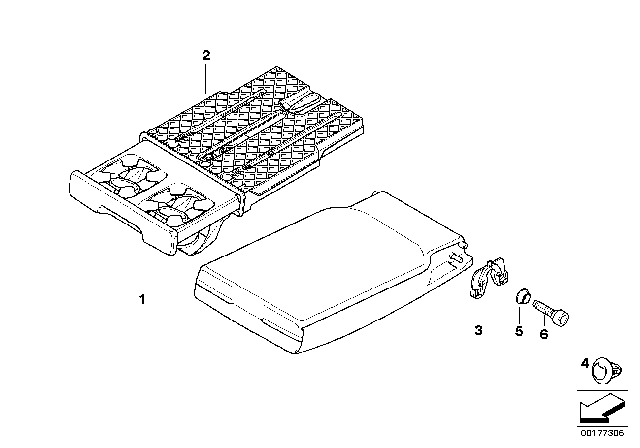 2010 BMW M3 Rear Seat Centre Armrest Diagram