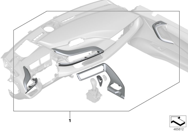 2017 BMW i8 Interior Trim Strips Diagram