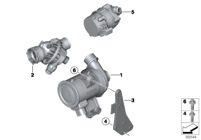 2016 BMW X6 Water Pump - Thermostat Diagram