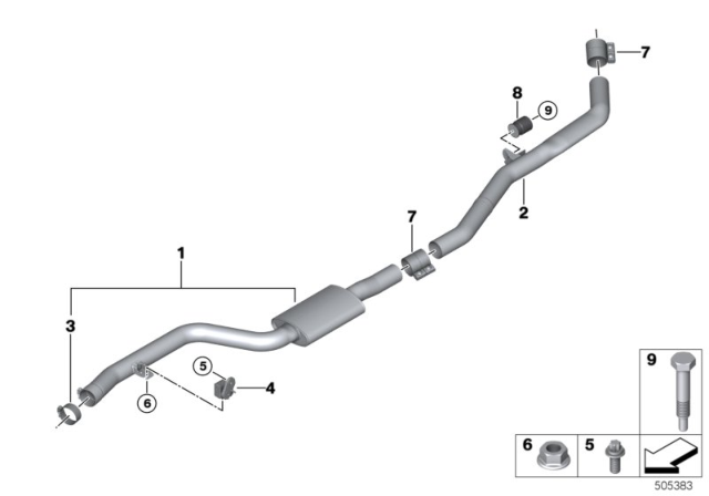 2019 BMW X5 Intermediate Pipe Diagram for 18307935429