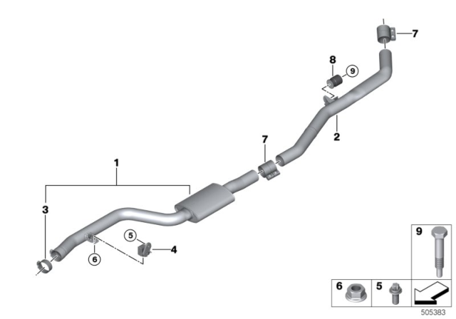 2019 BMW X5 Catalytic Converter / Front Silencer Diagram 1