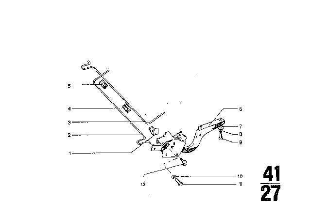 1969 BMW 2500 Single Components For Trunk Lid Diagram