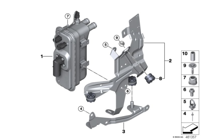 2018 BMW 330e Flow Heater Electric. Diagram for 64219363110