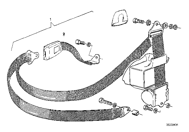 1979 BMW 320i Safety Belt Rear Diagram 1