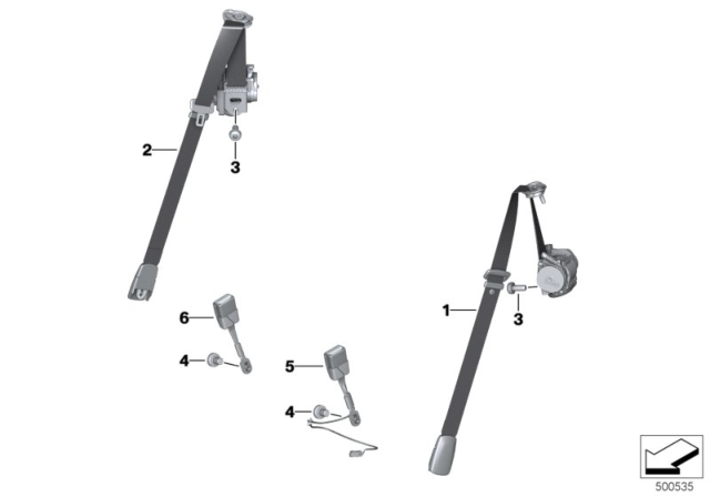 UPPER BELT LEFT Diagram for 72118076545