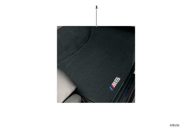 2006 BMW M6 Floor Mats Diagram 1