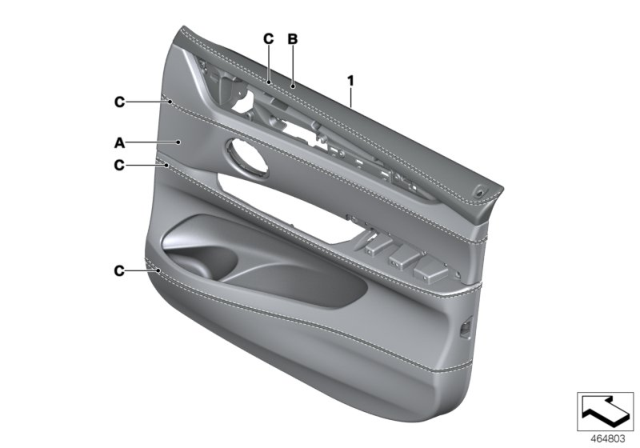 2015 BMW X6 M Door Trim Panel, Leather, Front Left Diagram for 51417990353