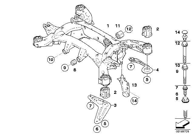 2012 BMW X6 Rear Axle Carrier Diagram