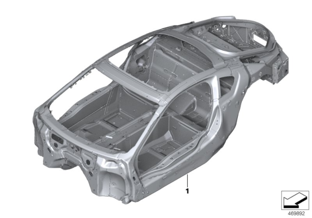 2014 BMW i8 Body Carcass Without Vehicle Id Number Diagram for 41007371984