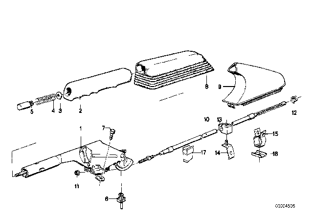 1985 BMW 325e Parking Brake / Control Diagram