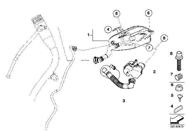 2008 BMW X3 Activated Charcoal Filter / Mounting Parts Diagram