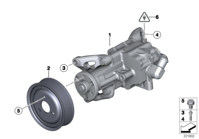 2012 BMW X6 Power Steering Pump Diagram 1