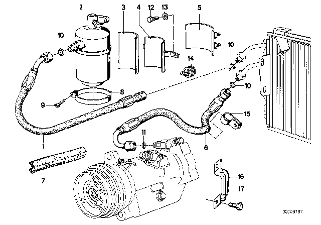 1979 BMW 633CSi Hose Line Diagram for 64531362355