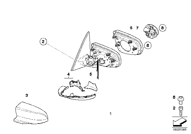 2011 BMW X6 M M Exterior Mirror, Right Diagram for 51167282786