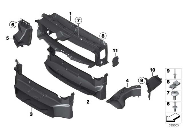 2018 BMW 330i GT xDrive Air Duct, Side Inner Left Diagram for 51747465293