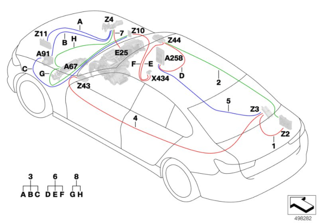 2019 BMW 330i xDrive Supply Cable Main Wiring Harness Diagram