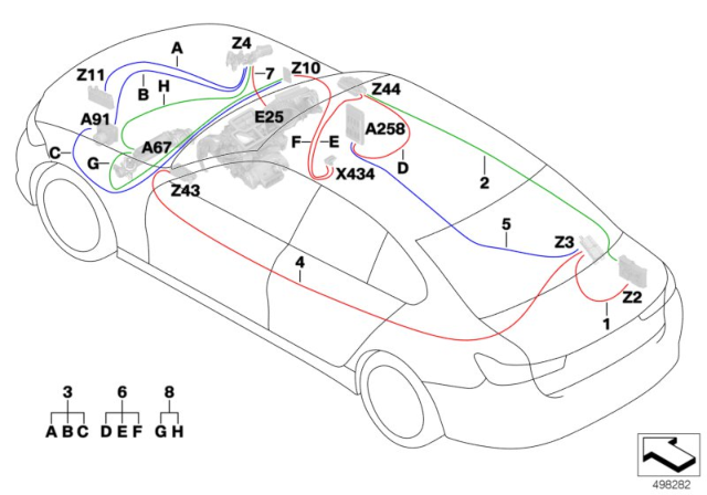 2019 BMW 330i xDrive SUPPLY LINE, POS.BATTERY TER Diagram for 61129835613