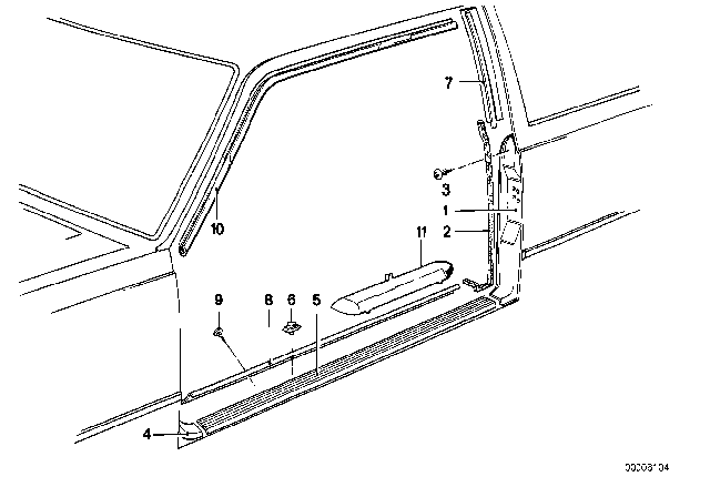 1980 BMW 633CSi Covering Right Diagram for 51131843868