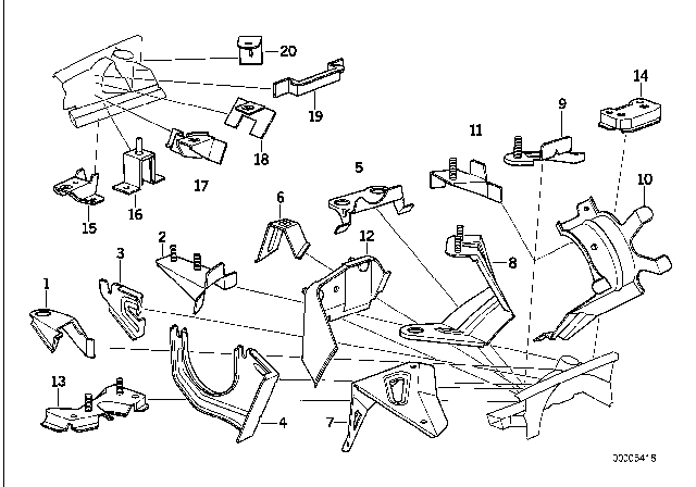 1994 BMW 540i Bracket For Upper Hydraulic.Unit Asg Diagram for 41148174074