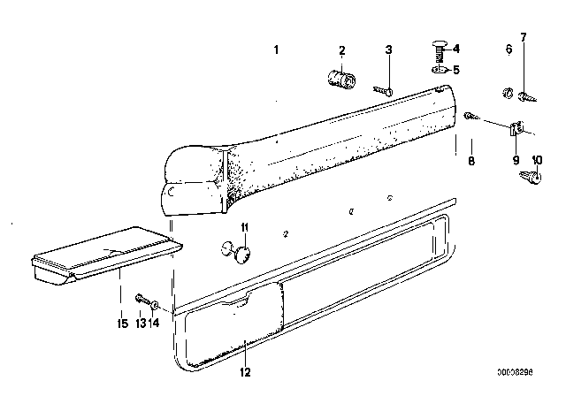 1988 BMW M6 Door Lining Upper Diagram