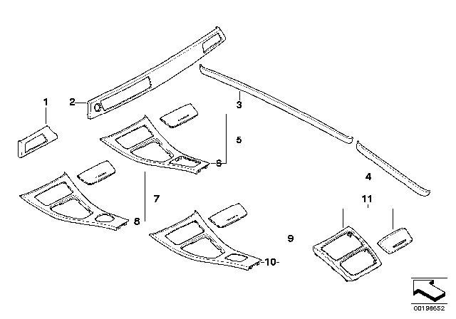 2013 BMW M3 Individual Wood Trim Diagram