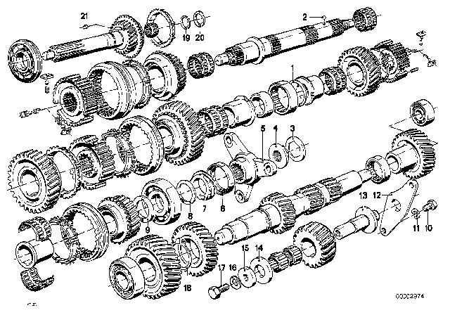 1979 BMW 733i Gearset Parts (Getrag 265/6) Diagram 1