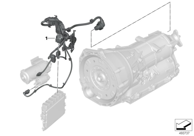 2019 BMW 330i xDrive Wiring Harness, Engine Gearbox Module Diagram